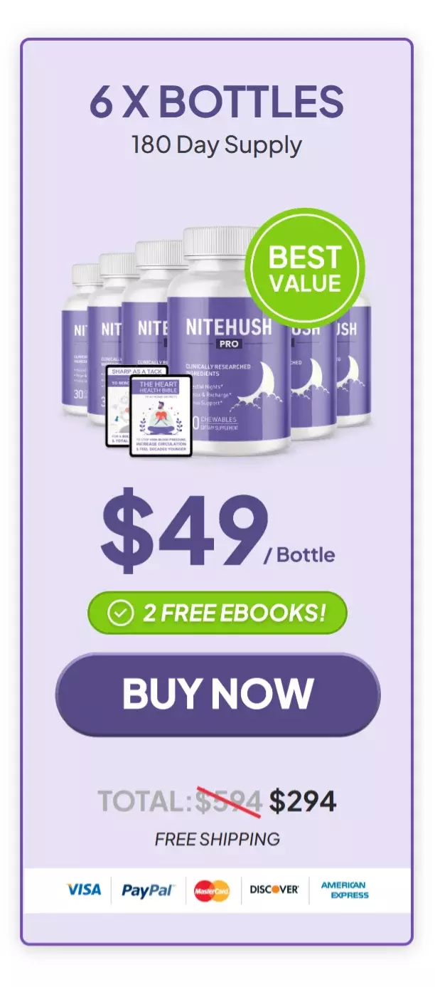 NiteHush Pro - 6 Bottles Price