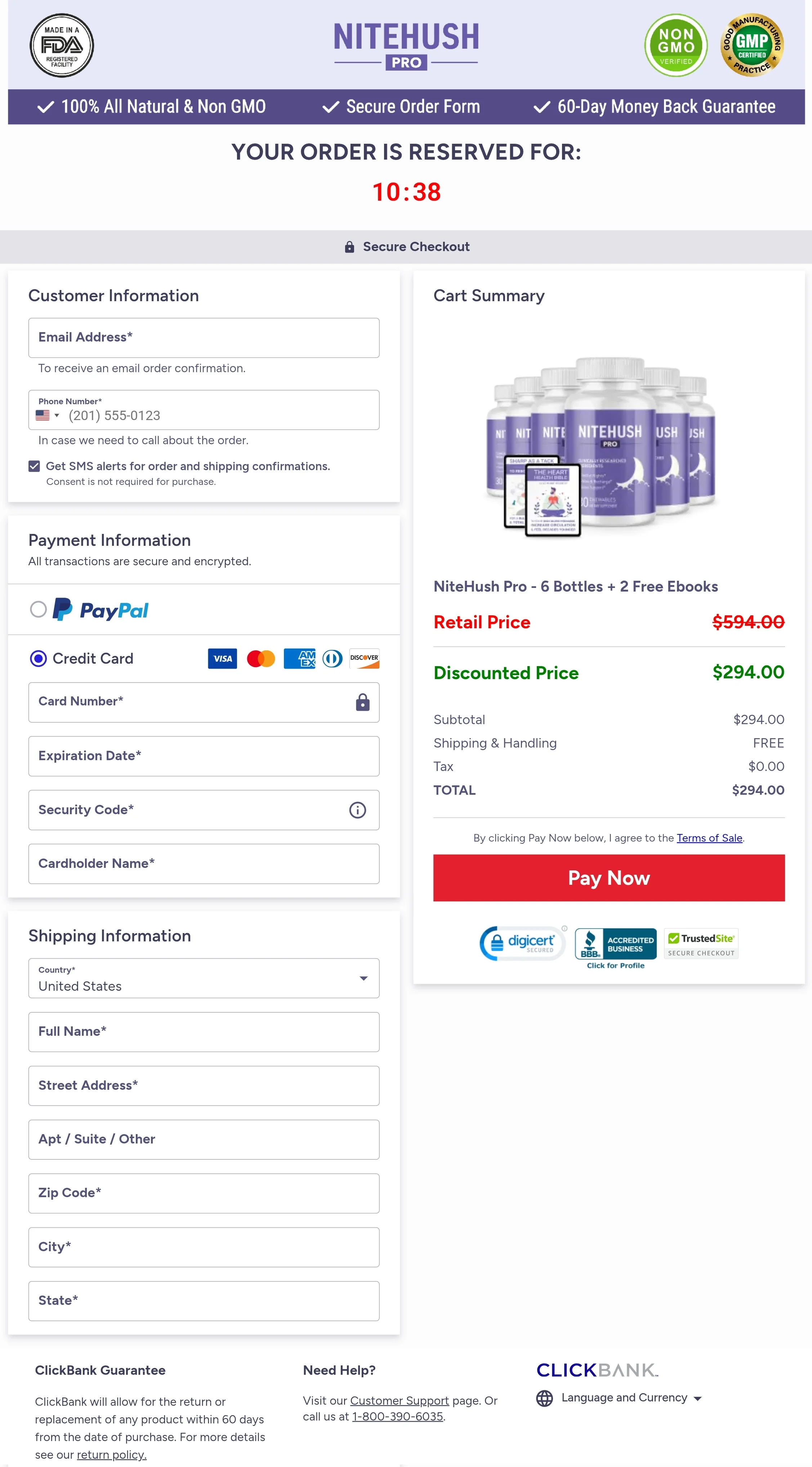 NiteHush Pro - Order Page